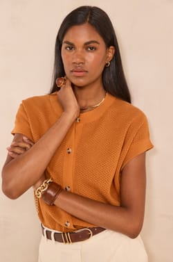 Short-sleeved cotton vest ALMA;${refinementColor}