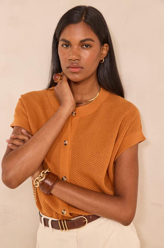 Short-sleeved cotton vest ALMA;${refinementColor}