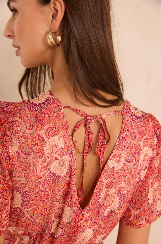 Flowing printed dress PRUDENCE;${refinementColor}