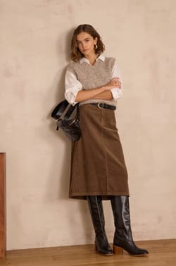 KAYNE corduroy skirt;${refinementColor}