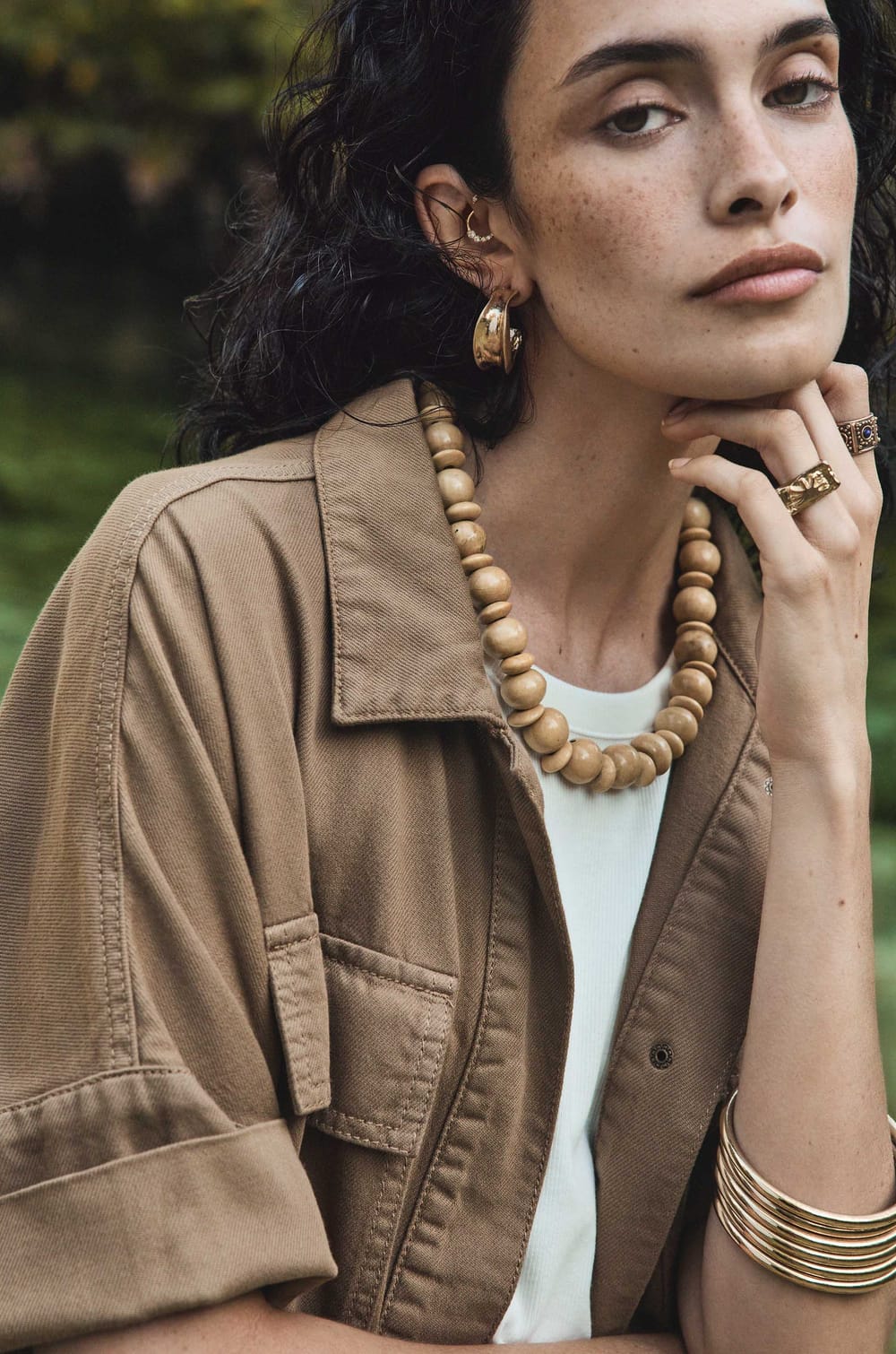 Chaqueta de algod&oacute;n de manga corta VITA;${refinementColor}