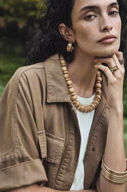 Short sleeve cotton jacket VITA;${refinementColor}