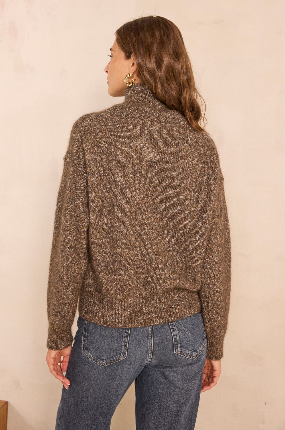 ASTRID mixed alpaca and wool turtleneck sweater;${refinementColor}