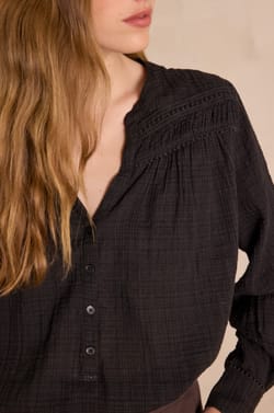 SHANA embroidered cotton blouse;${refinementColor}