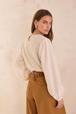 DALMA embroidered cotton blouse;${refinementColor}