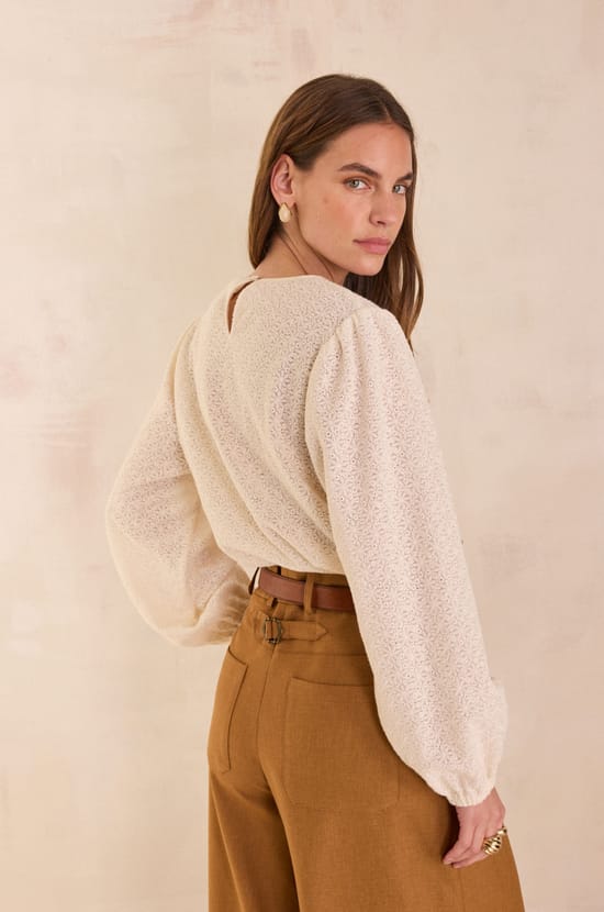 Blouse brod&eacute;e en coton DALMA;${refinementColor}