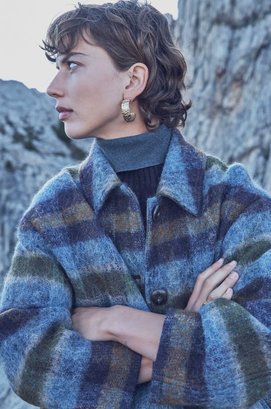 Manteau en laine &agrave; carreaux DANNY;${refinementColor}