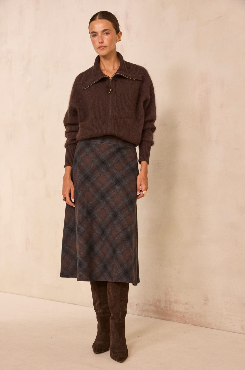 Pull zipp&eacute; en laine AYDEN;${refinementColor}
