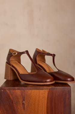 Sandales &agrave; talons en 100% cuir SOLENE;${refinementColor}
