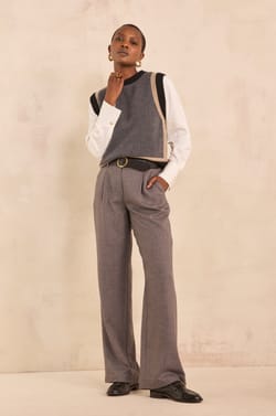 BERNIE striped wide trousers;${refinementColor}