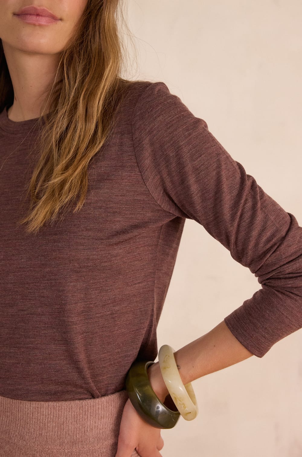 FAUSTINE T-shirt in 100% merino wool;${refinementColor}