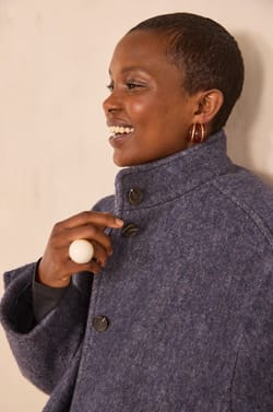 DUSTIN herringbone pattern wool blend coat;${refinementColor}