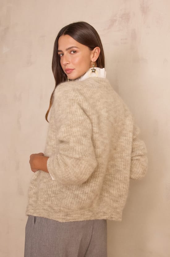 BECKY mohair and wool cardigan;${refinementColor}