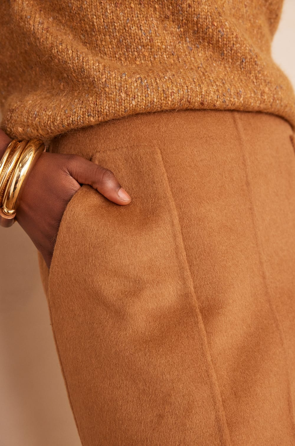 Double-faced wool skirt CAMELLIA;${refinementColor}