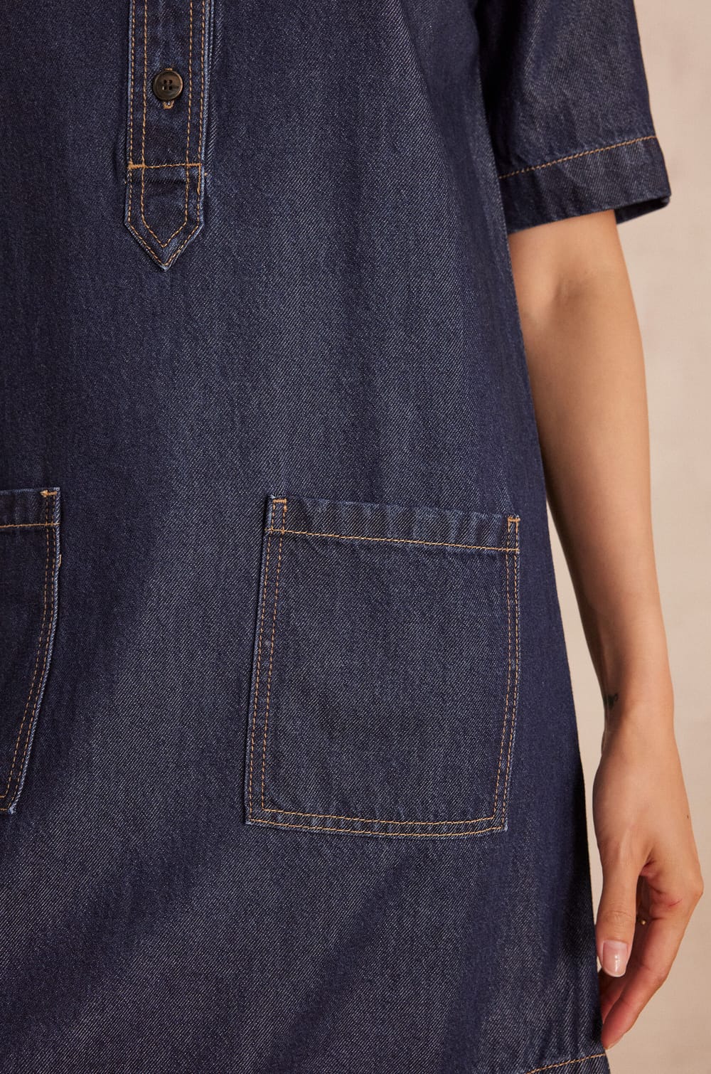 Robe RITA en coton denim;${refinementColor}