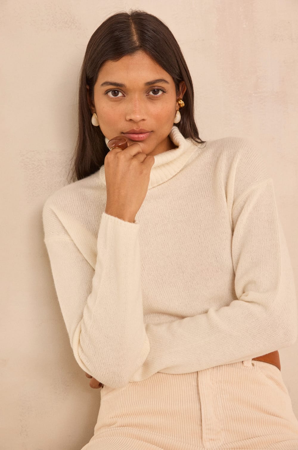 Andrew cashmere long sleeve sweater;${refinementColor}