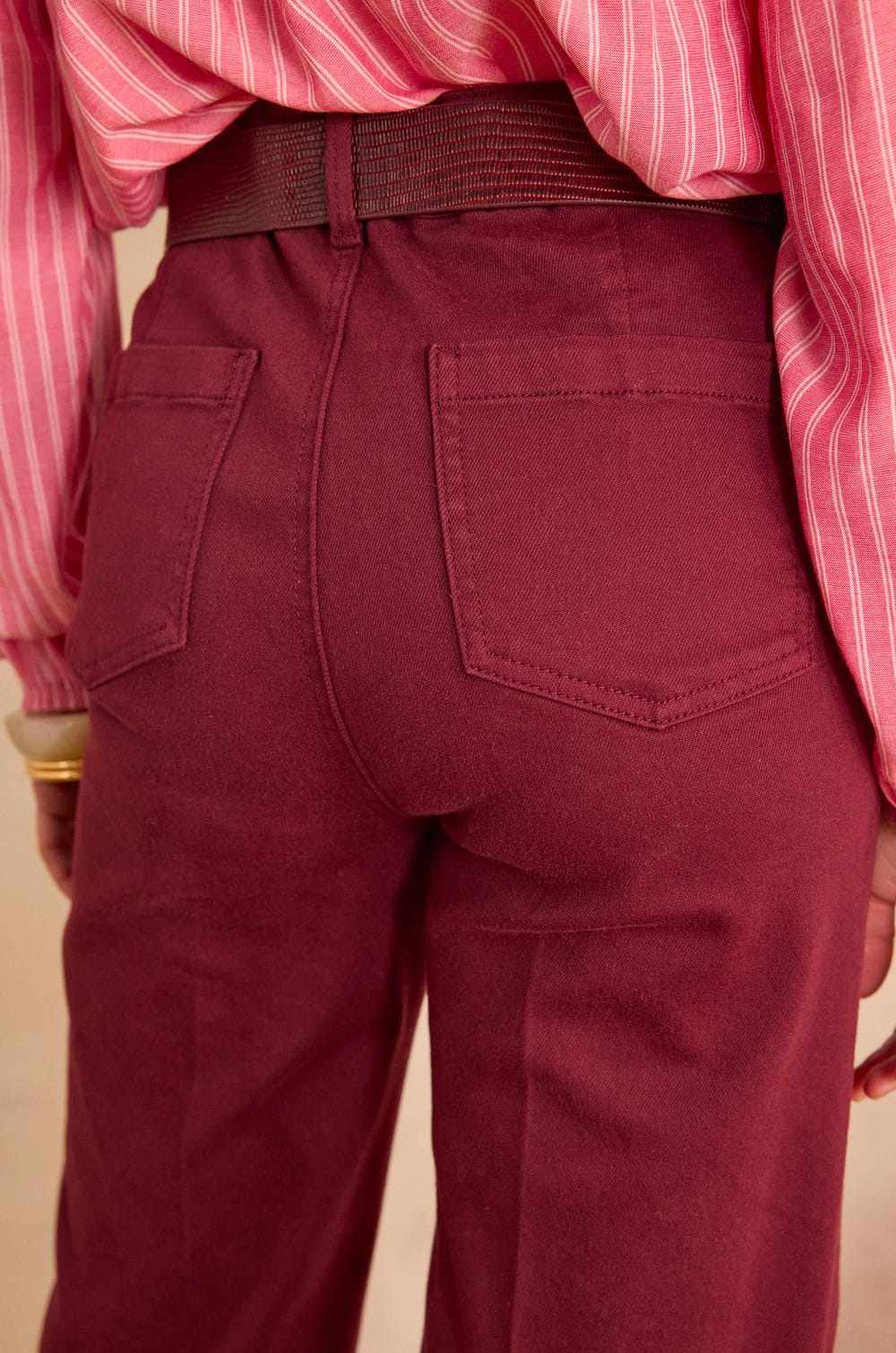 LUNA wide-leg trousers in cotton;${refinementColor}