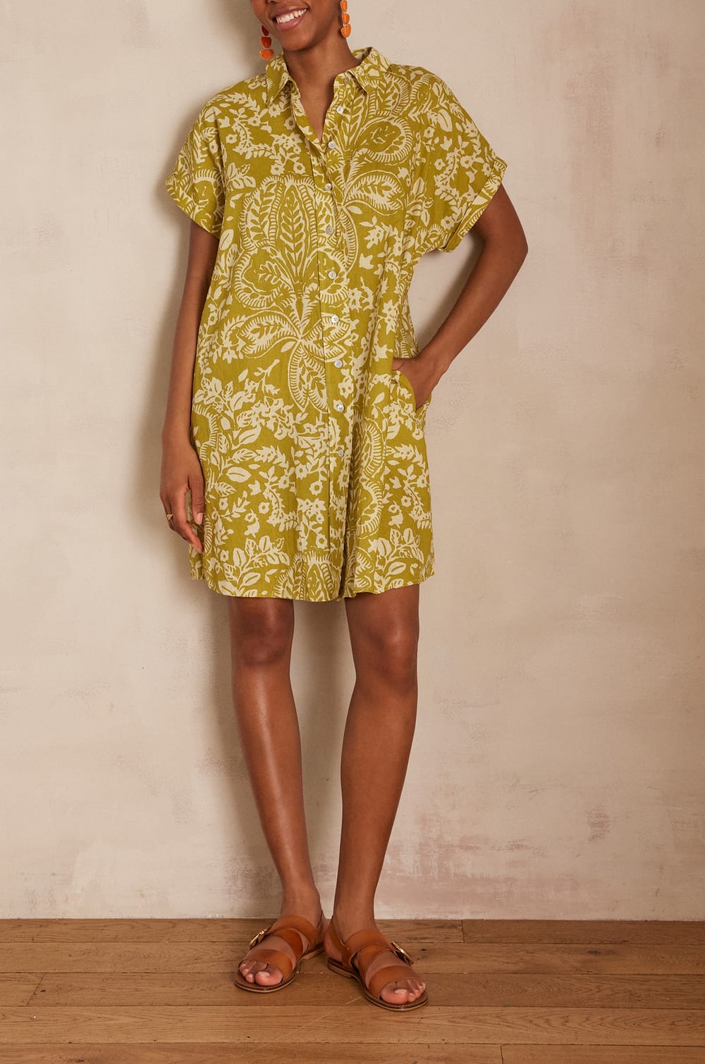 LOUISIANA Leinenhemd Kleid;${refinementColor}