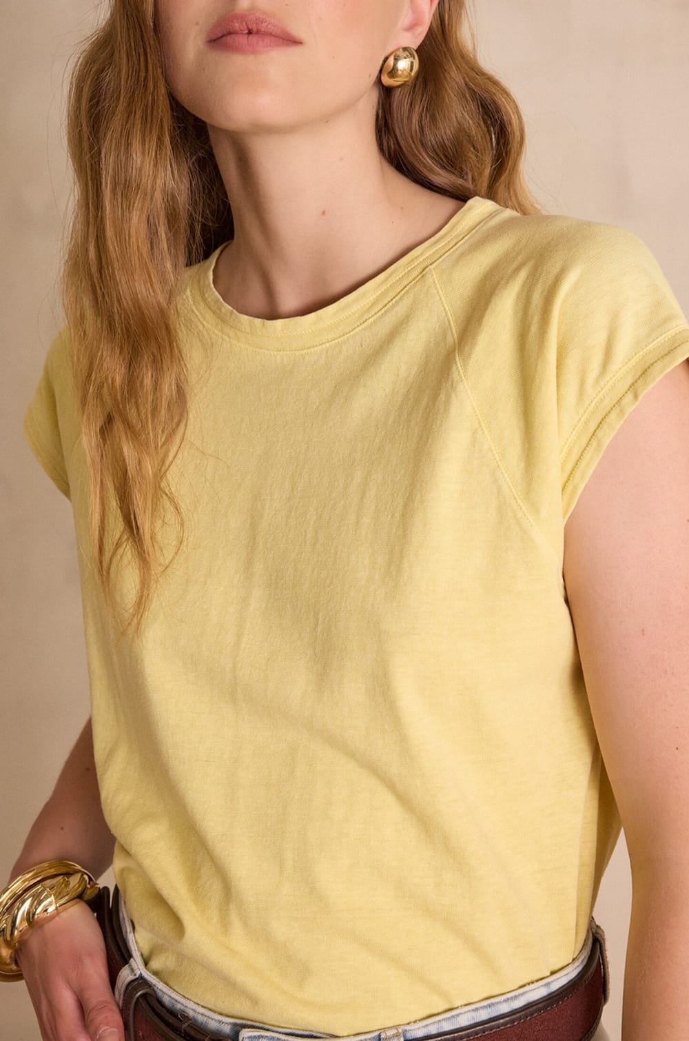 T-shirt AURA en chanvre et coton;${refinementColor}
