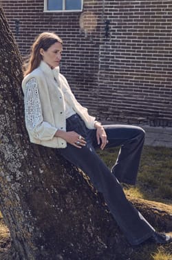 LUNA cotton velvet trousers;${refinementColor}