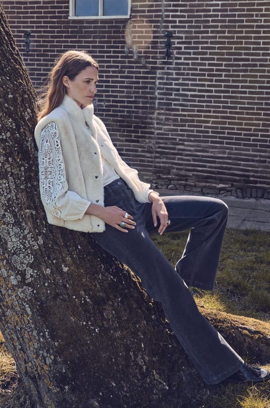 LUNA cotton velvet trousers;${refinementColor}