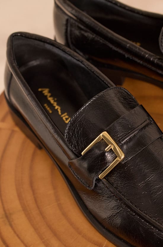 ORNELLA BIS flat leather moccasin;${refinementColor}
