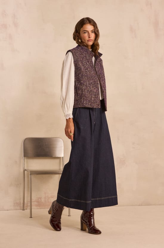 BABETT mixed cotton sleeveless vest;${refinementColor}