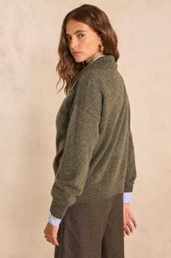 Long sleeve sweater in blended wool and yak ALEXANDER;${refinementColor}