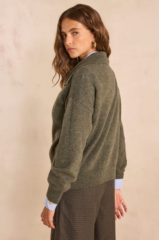 Long sleeve sweater in blended wool and yak ALEXANDER;${refinementColor}