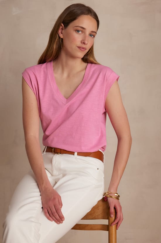 DELYA T-shirt in 100% cotton;${refinementColor}