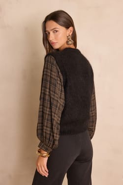 LOULOU sleeveless cardigan in mohair and wool;${refinementColor}