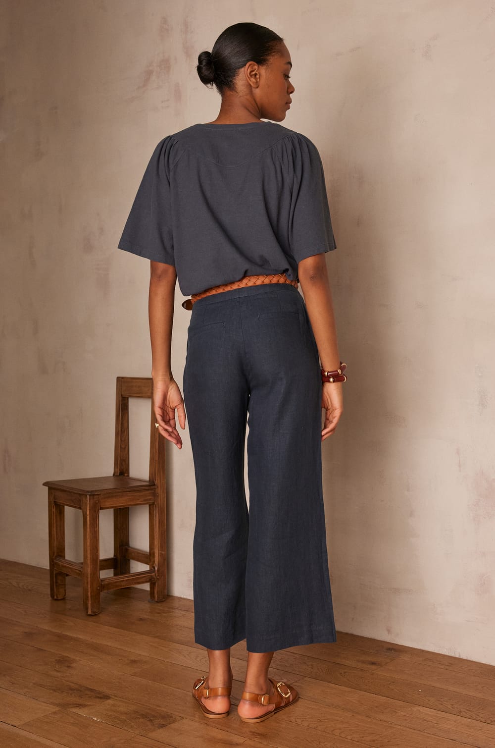 Pantalon PIO en lin;${refinementColor}