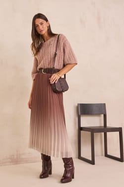 ODESSA pleated midi skirt;${refinementColor}