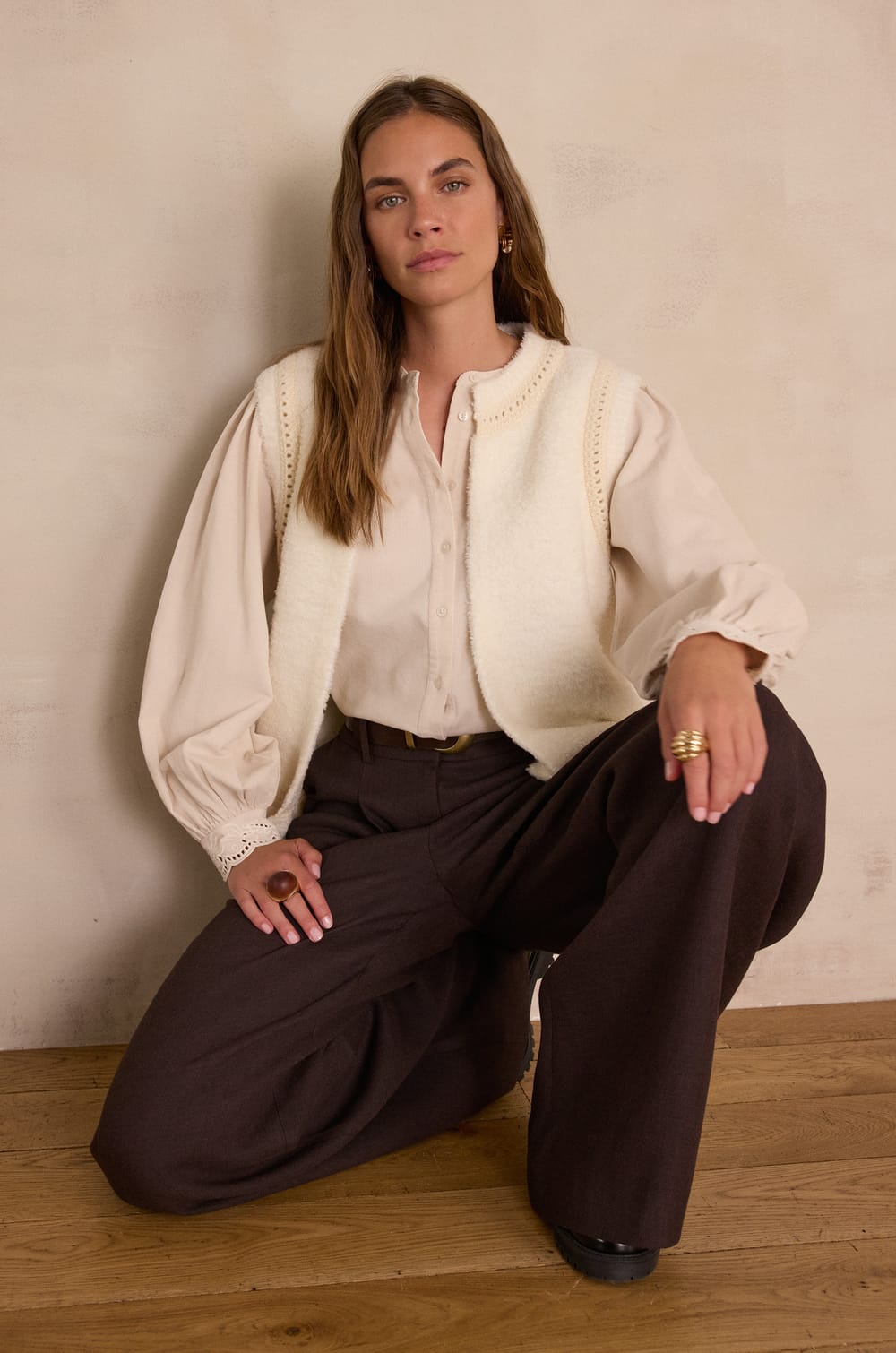 SENNA Blouse in cotton velvet;${refinementColor}