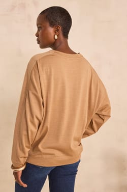 Theophile long sleeve dense knit T-shirt;${refinementColor}