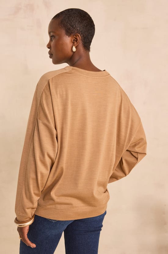 Theophile long sleeve dense knit T-shirt;${refinementColor}