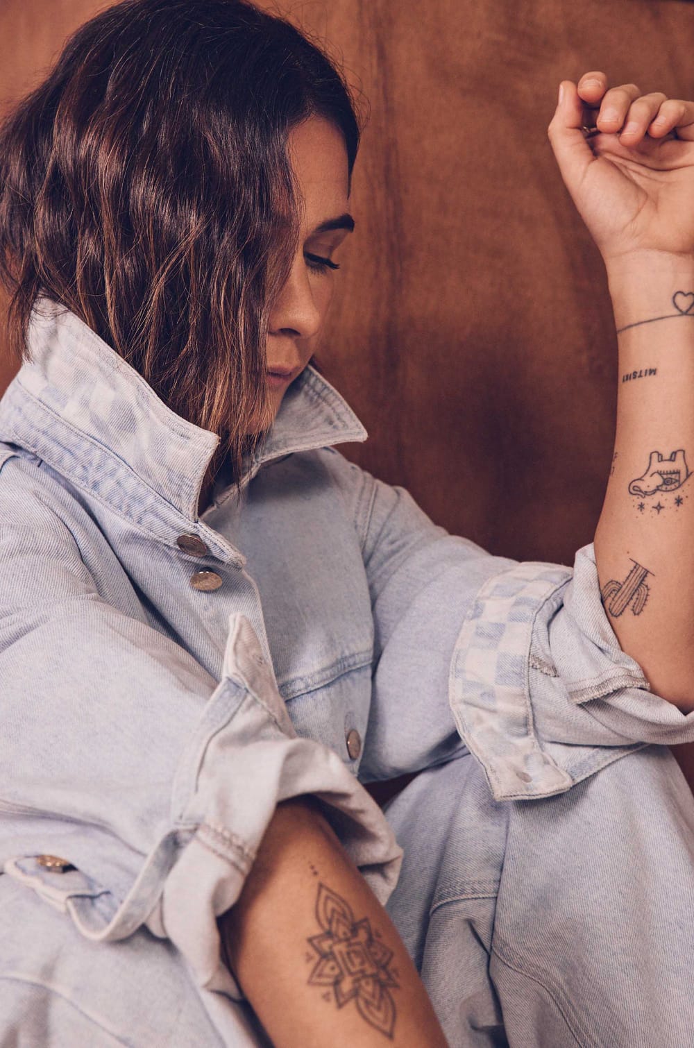 Combinaison ultra oversize en jean Audrey Lombard x Maison 123 BILLIE;${refinementColor}