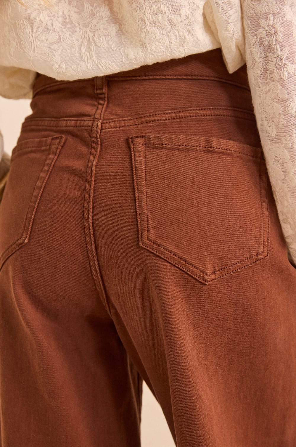 Jean wide leg en coton SHELBY;${refinementColor}