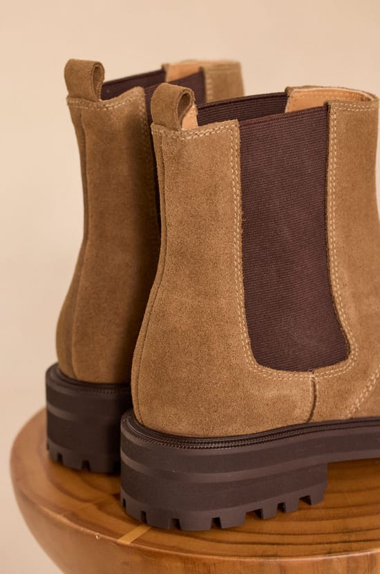 ORION flat suede ankle boots;${refinementColor}
