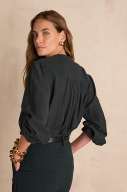 SANDRA embroidered cotton blouse;${refinementColor}