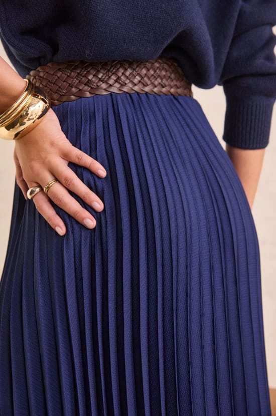 ESTHER pleated skirt;${refinementColor}