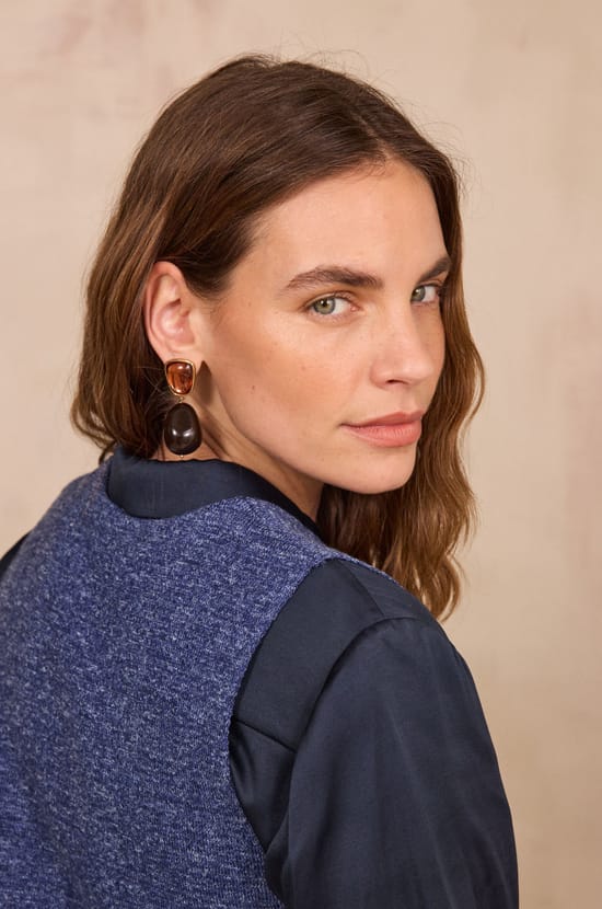 Gilet sans manches en coton m&eacute;lang&eacute; PARKER;${refinementColor}