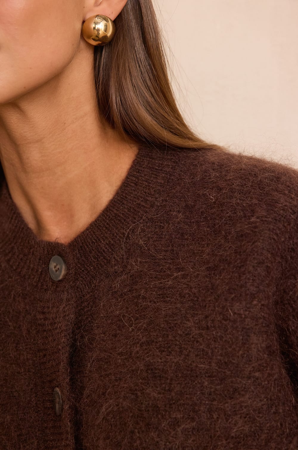 BAKER cardigan in mohair and wool;${refinementColor}