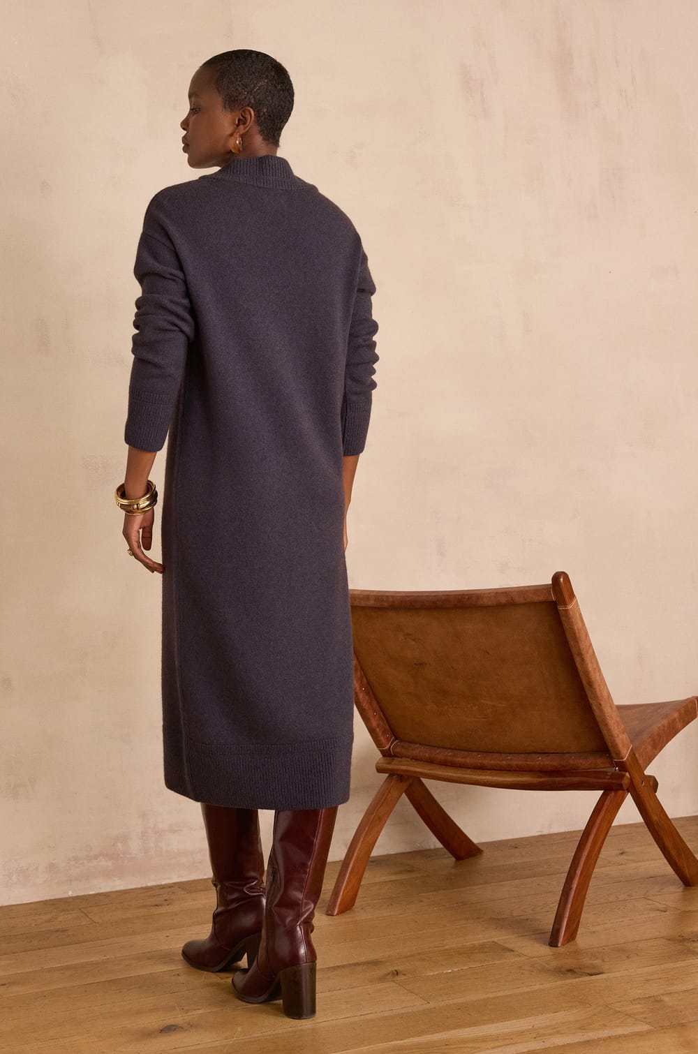 ROXANA straight wool dress;${refinementColor}