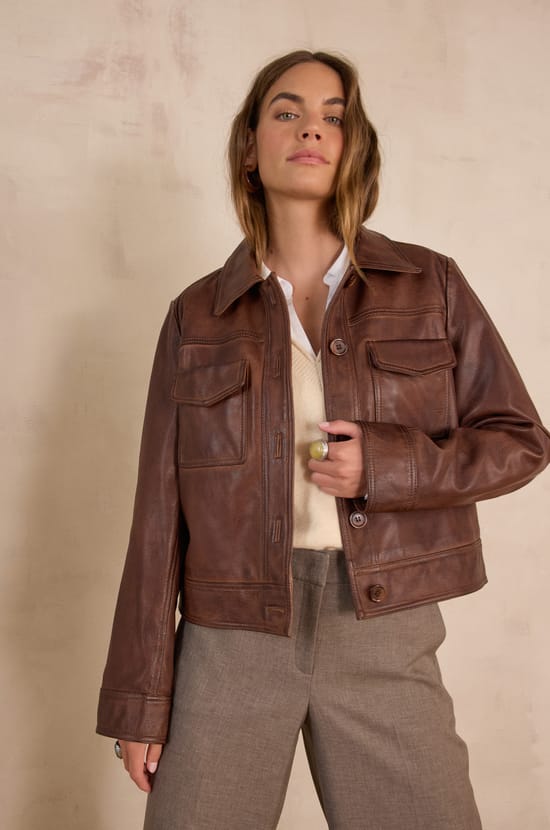 DONNA leather jacket;${refinementColor}