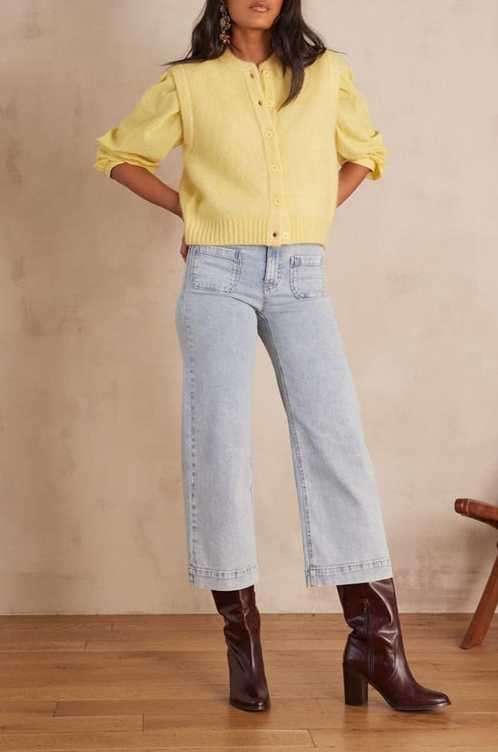 Jean cropped en denim LEA;${refinementColor}
