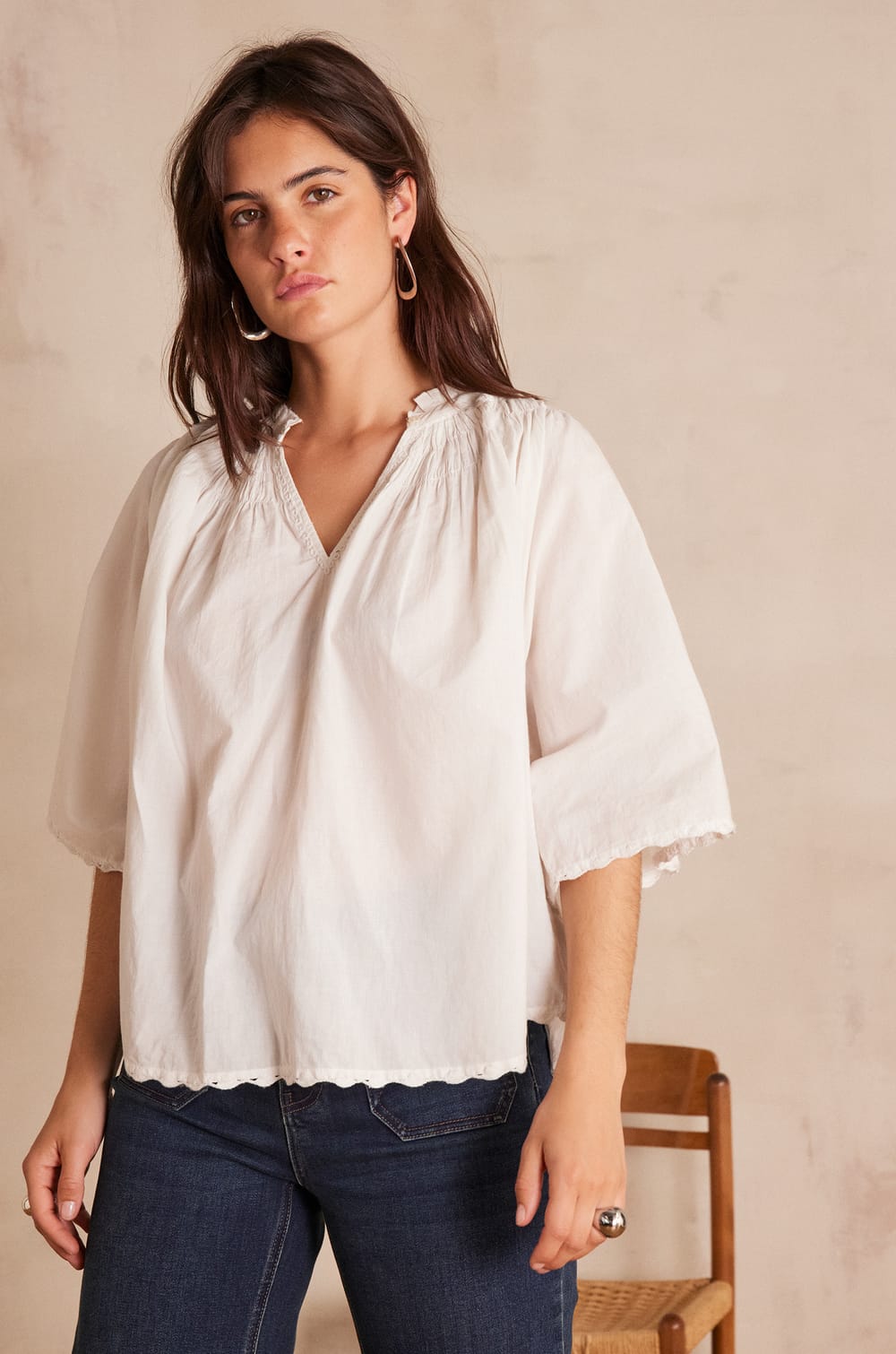 SACHA cotton blouse;${refinementColor}