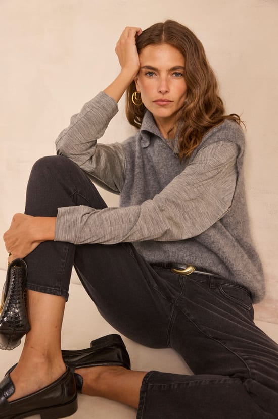 Sleeveless dense-knit wool sweater AGNES;${refinementColor}