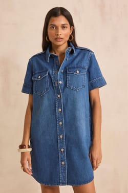 Short straight cotton dress BETSY;${refinementColor}