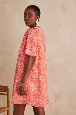 ROMA dress in printed cotton;${refinementColor}